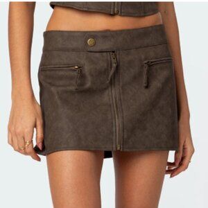 Faux Leather Mini Skirt